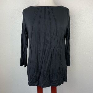 Pre-Owed Liz Claiborne Womens Black Long Sleeve Top Size M